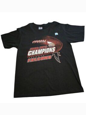 Vintage 1998 Atlanta Falcons NFC Champions T-Shirt Oneita Power-T Size L Cotton